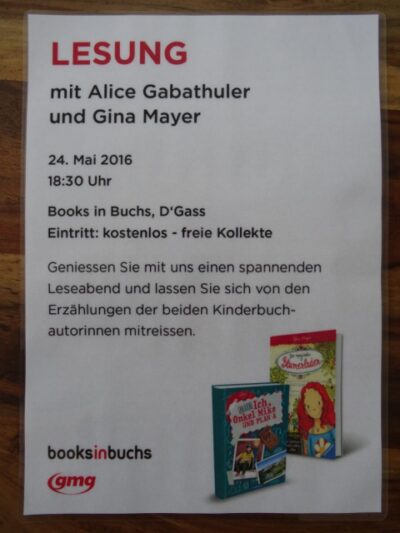 Lesung mit Alice Gabathuler und Gina Mayer